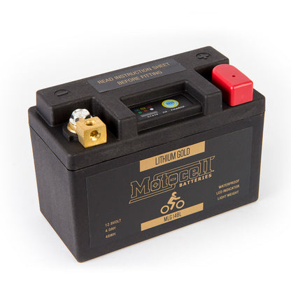 Motocell Batteries - MOTOCELL LITHIUM GOLD - MLG14BL 48WH CN8 (DG9.2 - UN3480) - Shark Leathers