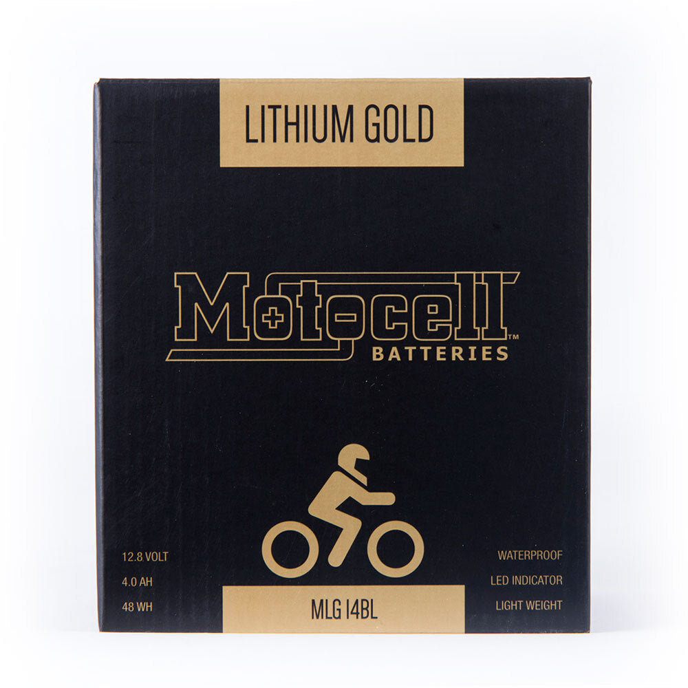 Motocell Batteries - MOTOCELL LITHIUM GOLD - MLG14BL 48WH CN8 (DG9.2 - UN3480) - Shark Leathers