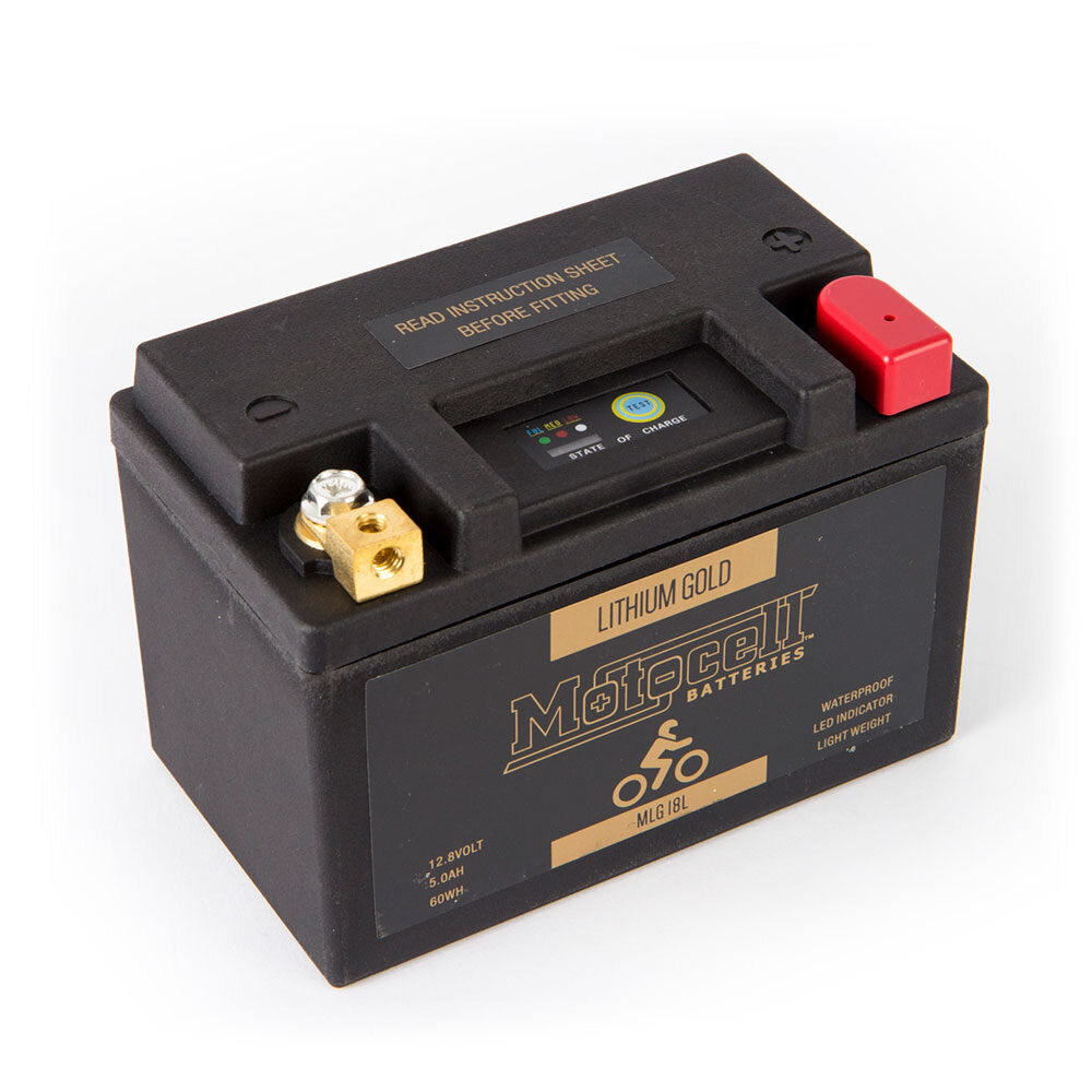 Motocell Batteries - MOTOCELL LITHIUM GOLD - MLG18L 60WH CN8 (DG9.2 - UN3480) - Shark Leathers