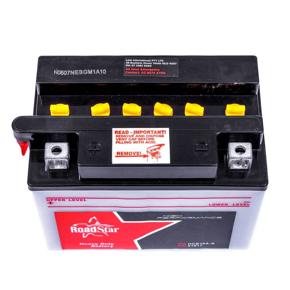 Roadstar Batteries - ROADSTAR, HD: HCB16A-A / T6 [16Ah] (DG8.2 - UN2796) - Shark Leathers