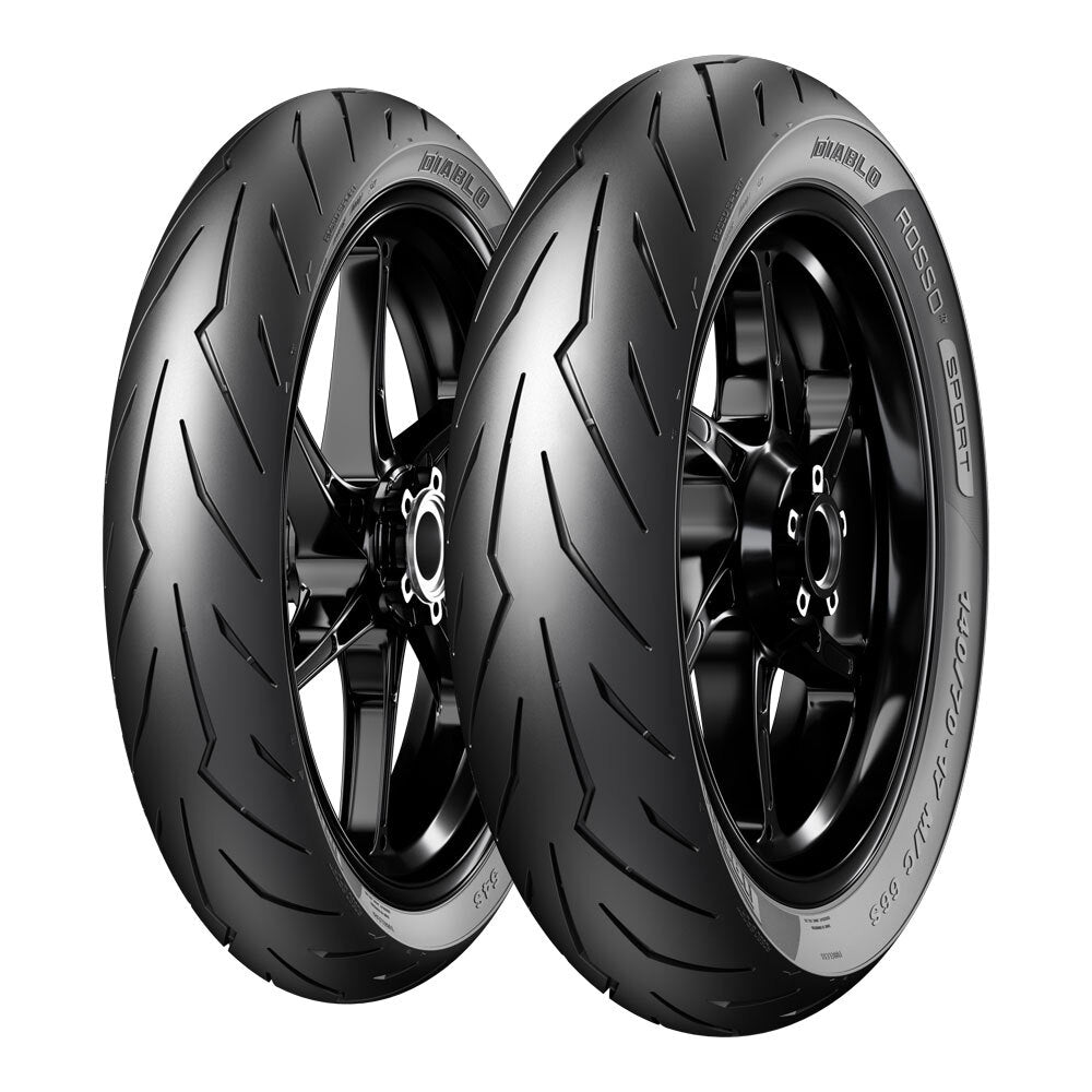 Pirelli - PIRELLI DIABLO ROSSO SPORT F/R 120/70-17 M/C 58S TL - Shark Leathers