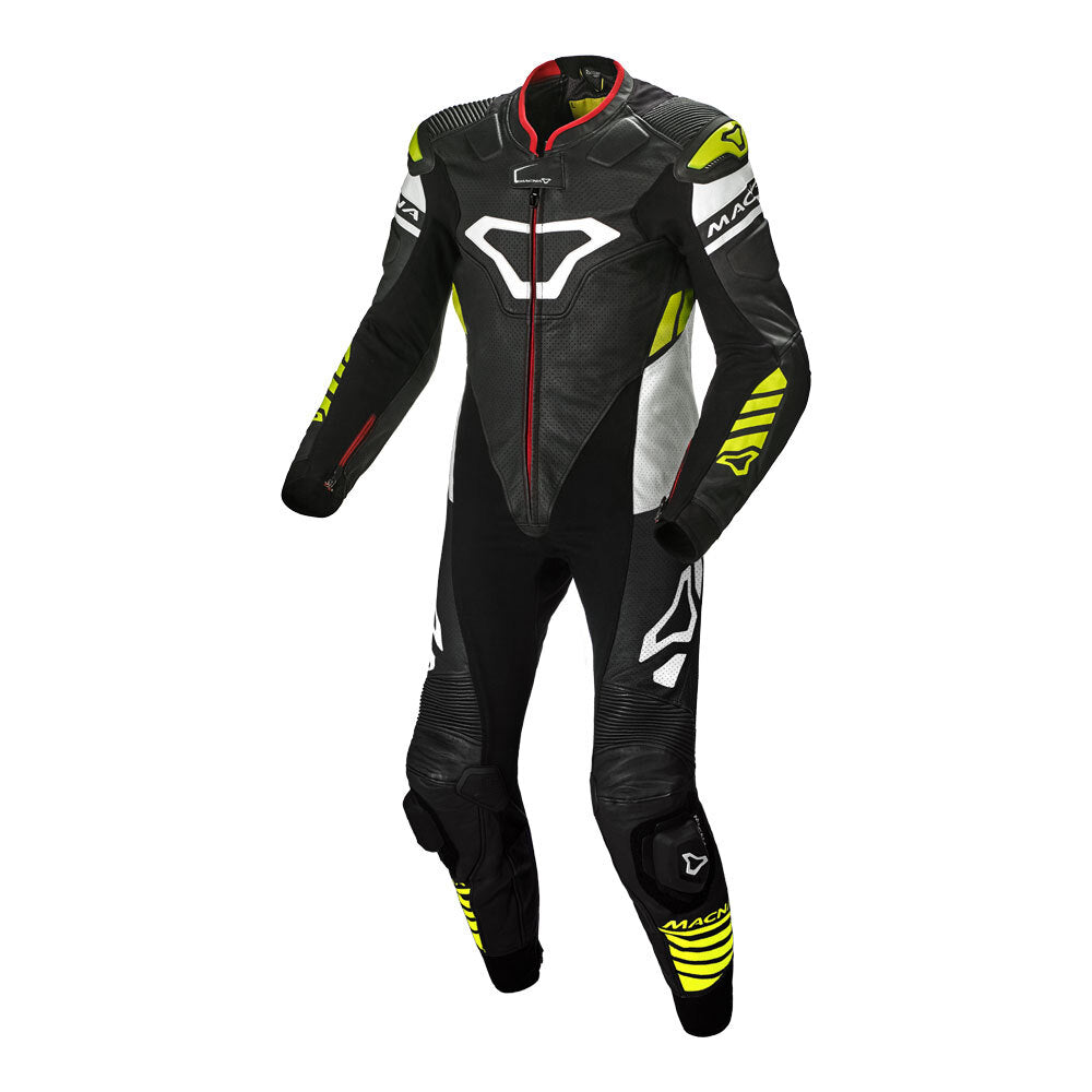 Macna Suit Tracktix 1pce Blk/Wht/N-Yel