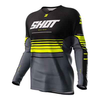 Shot Gear - SHOT RAW KIDS JERSEY PEAK NEON YELLOW 4/5 - Shark Leathers