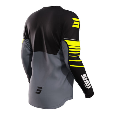 Shot Gear - SHOT RAW KIDS JERSEY PEAK NEON YELLOW 4/5 - Shark Leathers
