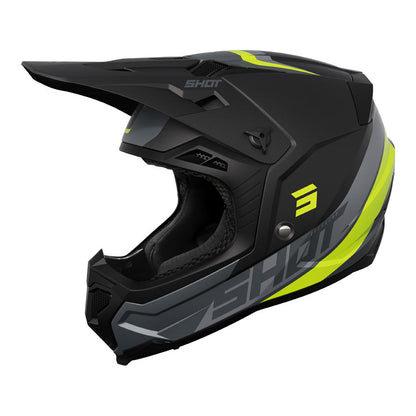 Shot Gear - SHOT CORE HELMET CUSTOM BLACK/NEON YELLOW 2XL - Shark Leathers