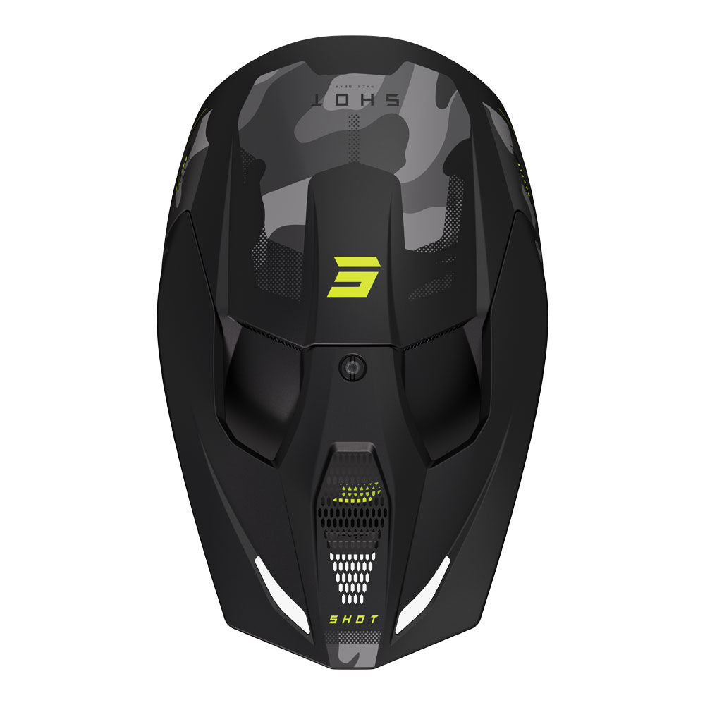Shot Gear - SHOT RACE HELMET BATTLE BLACK CAMO/NEON YEL XL - Shark Leathers