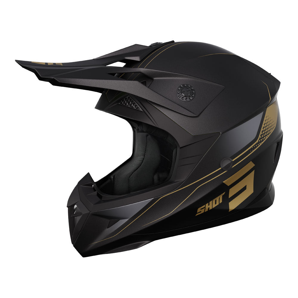 Shot Gear - SHOT PULSE HELMET EDGE MATT BLK/GOLD S - Shark Leathers