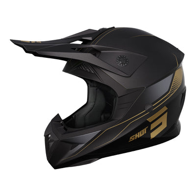 Shot Gear - SHOT PULSE HELMET EDGE MATT BLK/GOLD S - Shark Leathers