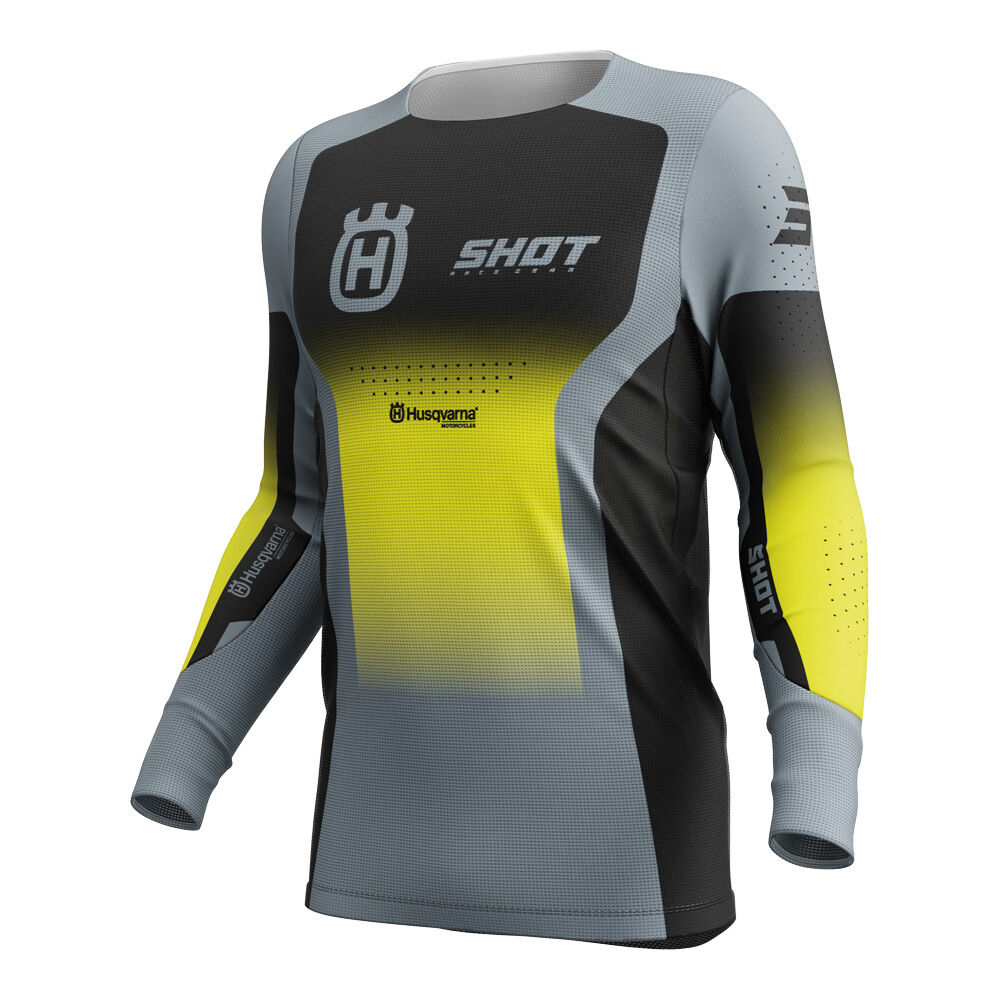 SHOT - SHOT AEROLITE HVA JERSEY BLACK/GREY - Shark Leathers