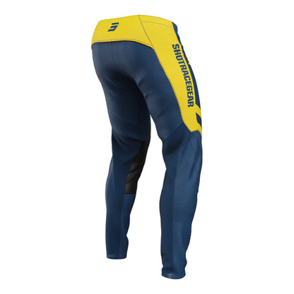 Shot Gear - SHOT CONTACT MYTHIC PANTS BLUE/YELLOW 32 - Shark Leathers