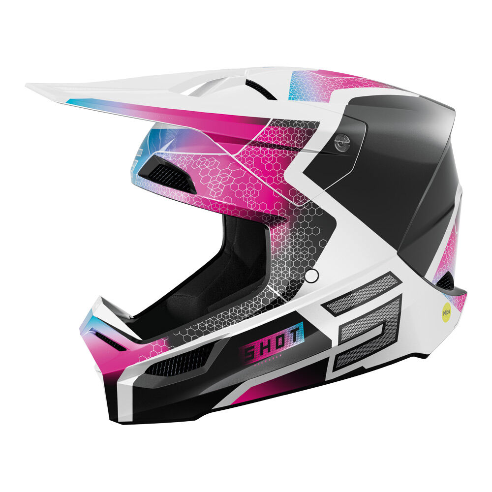 Shot Gear - SHOT RACE PHASER HELMET BLACK/BLUE/PINK PEARLY XL - Shark Leathers