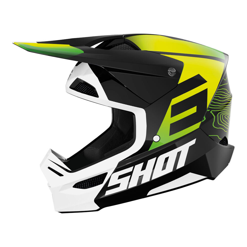 Shot Gear - SHOT FURIOUS APEX KID HELMET NEON YELLOW GLOSSY L - Shark Leathers
