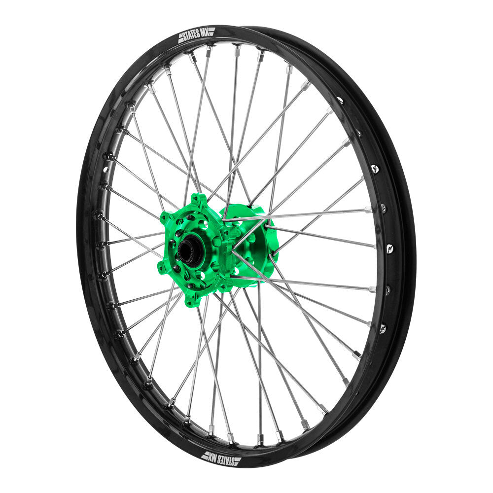 States MX - STATES MX WHEEL FRONT 21X1.6 - BLK/GRN - KAWASAKI KX250F/450F - Shark Leathers