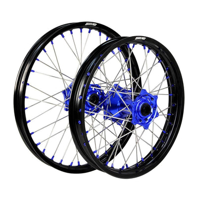 STATES MX WHEEL SET HUSQVARNA TC/FC 21" FRONT/19" REAR - BLACK/BLUE/BLUE