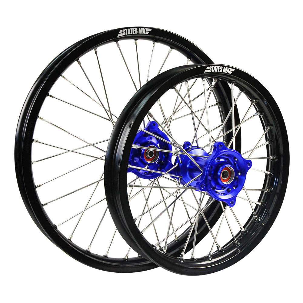 States MX - STATES MX WHEEL SET - BLK/BLU - HUSQ TC85 SW - Shark Leathers