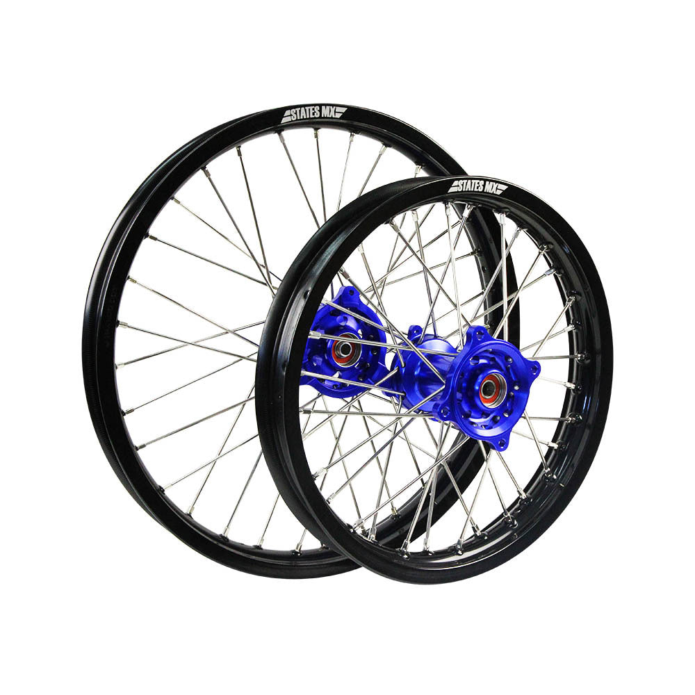 States MX - STATES MX WHEEL SET 17/14 - BLK/BLU - YAMAHA YZ85 SUZUKI RM85 SW - Shark Leathers