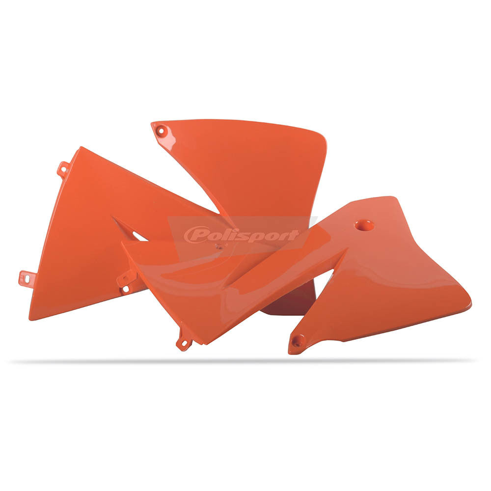 Polisport - POLISPORT RADIATOR SHROUDS KTM EXC - ORANGE [B9] - Shark Leathers