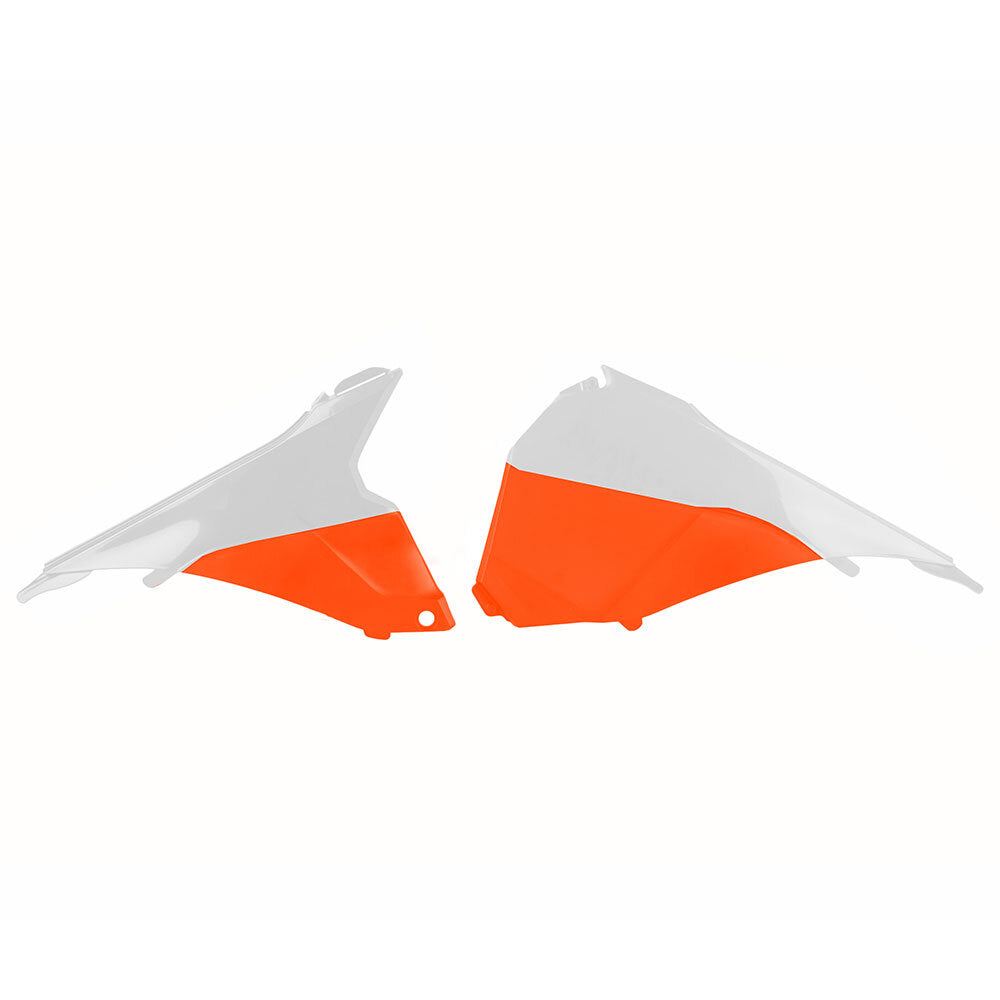 Polisport - POLISPORT AIRBOX COVERS KTM EXC/EXC-F MODELS 14-15 - WHITE/ORANGE [B10] - Shark Leathers