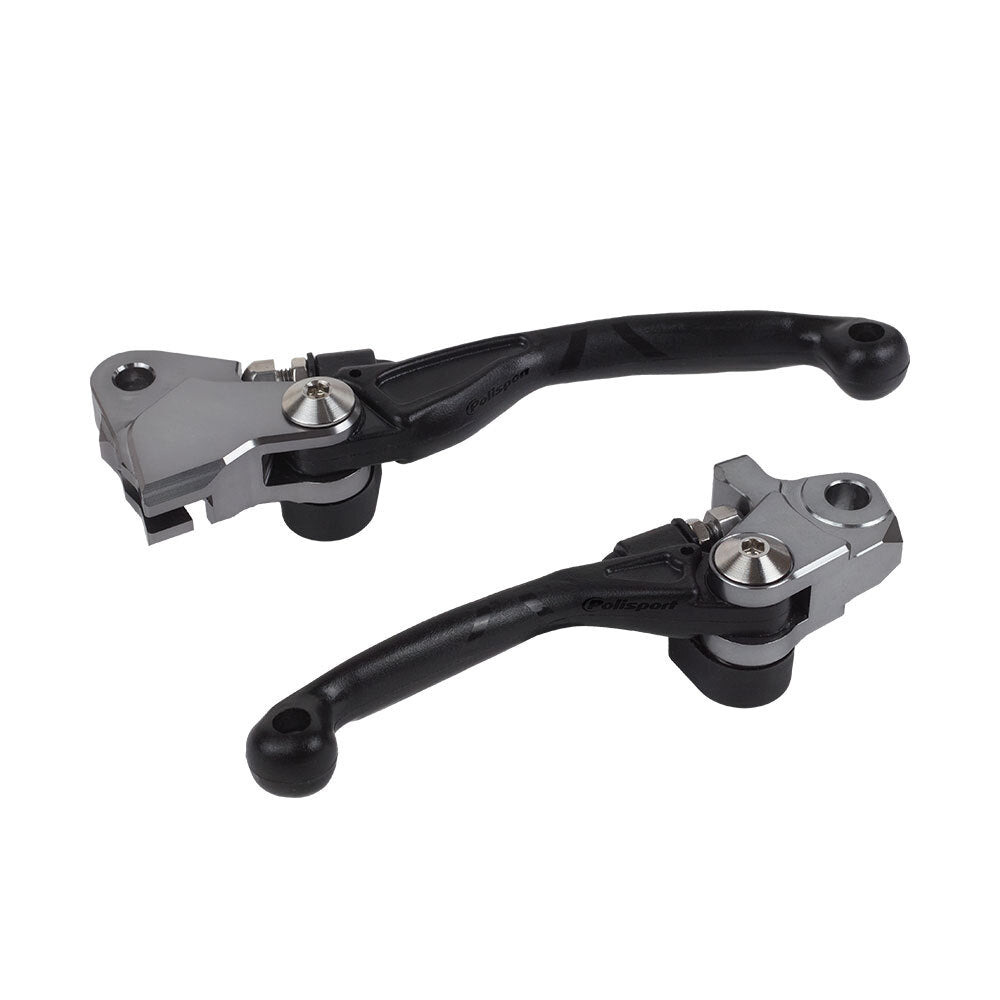Polisport - POLISPORT FOLDING LEVER SET KTM 125SX 14-15/TC/FC 19-22 - BLACK - Shark Leathers