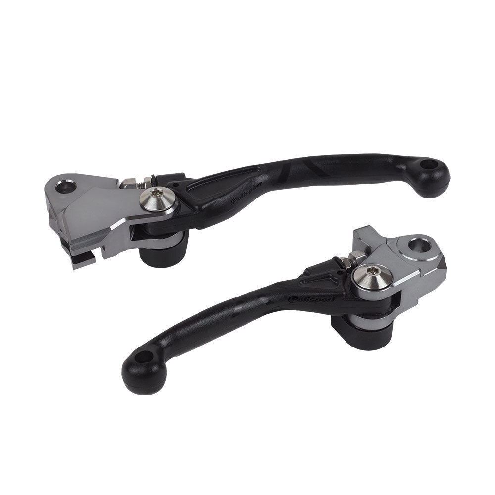 Polisport - POLISPORT FOLDING LEVER SET HONDA CR125/250 04-07 - BLACK - Shark Leathers