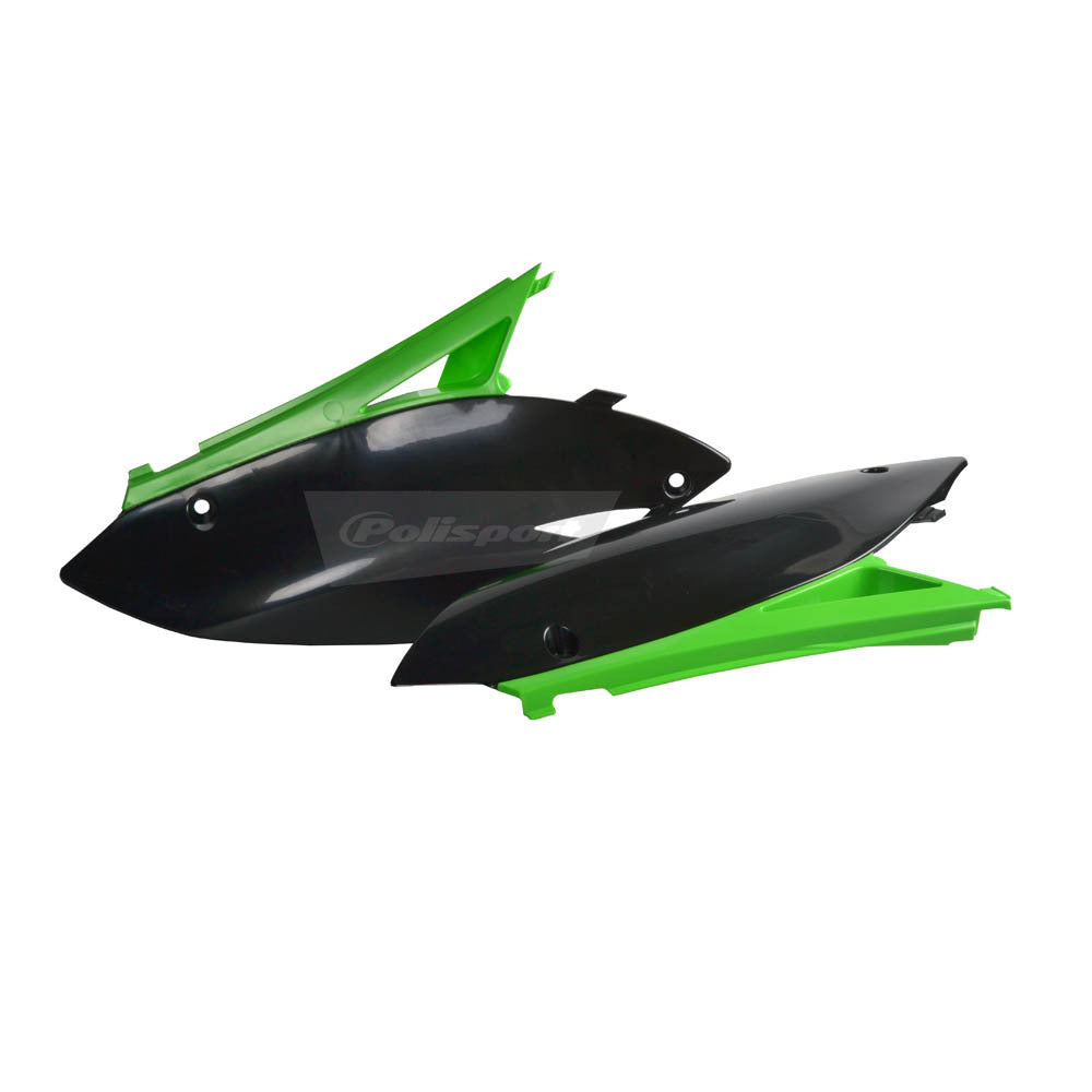 Polisport - POLISPORT SIDE COVERS KAW KXF - GREEN/BLACK - Shark Leathers