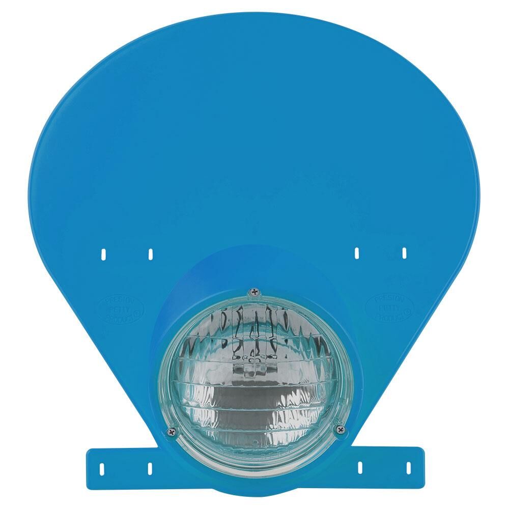 POLISPORT PRESTON PETTY HEADLIGHT NUMBER PLATE - HALOGEN - BULTACO BLUE
