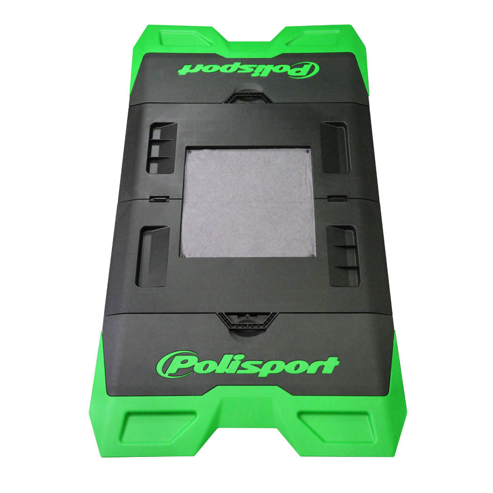 Polisport - POLISPORT FOLDABLE BIKE MAT - KAWASAKI GREEN/BLACK - Shark Leathers