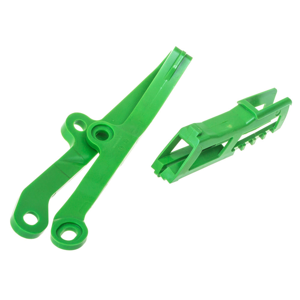 Polisport - POLISPORT CHAIN GUIDE & SLIDER KIT KAWASAKI - GREEN [B12] - Shark Leathers