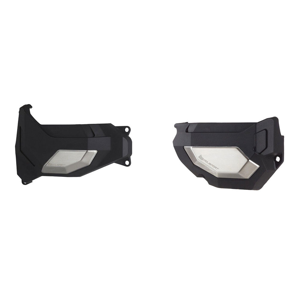 Polisport - POLISPORT CLUTCH & ALT COVER KIT YAM T7/MT07/XSR700 - BLK/SIL - Shark Leathers