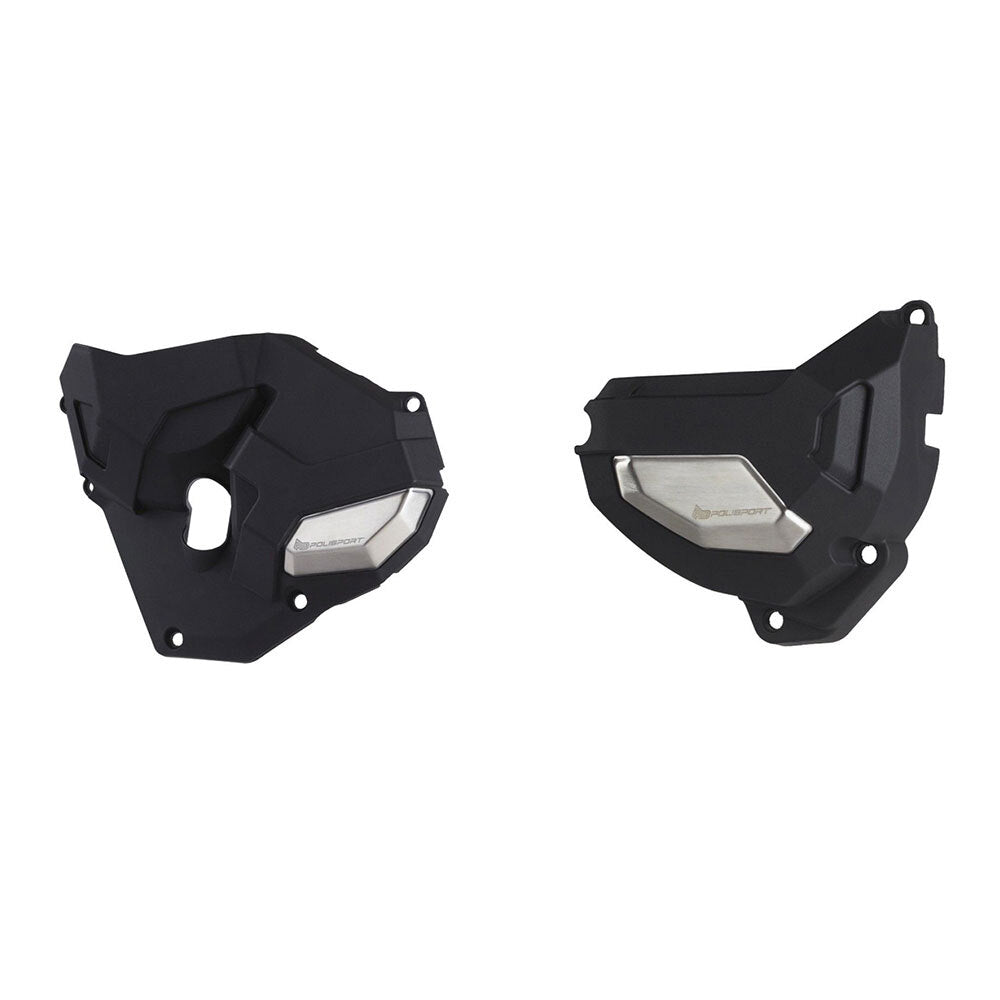 Polisport - POLISPORT CLUTCH & ALT COVER KIT HON CB650/CBR650 14-20 - BLK/SIL - Shark Leathers