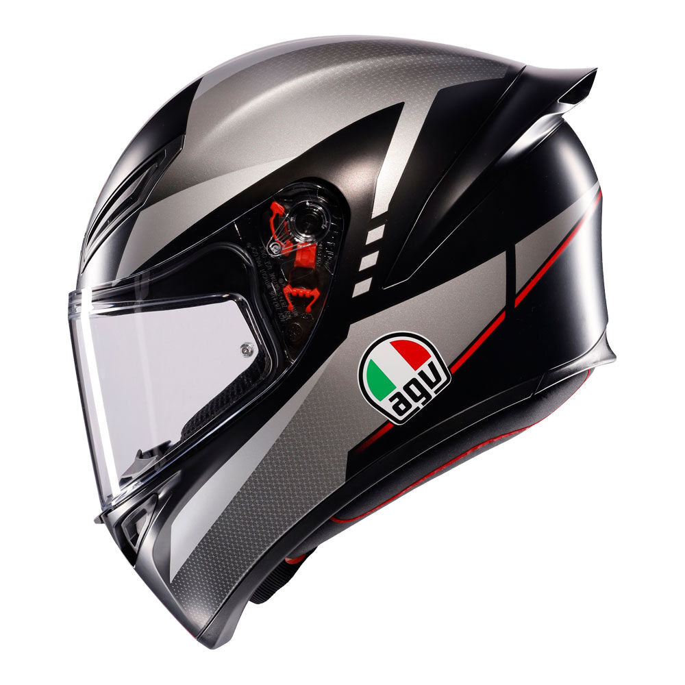 AGV - AGV K1S LAP MATT BLACK GREY RED L - Shark Leathers