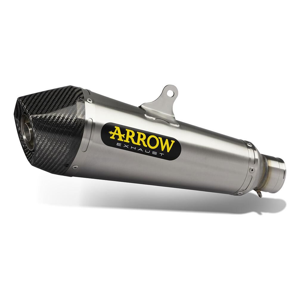 ARROW 71801XKI :Silencer - X-KONE Nichrom Silver with Carbon End Cap KAWASAKI EX300 Ninja & Z300