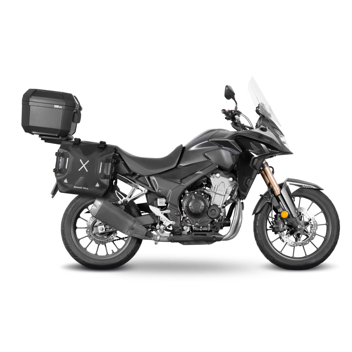 Honda CB500X / NX500 with SHAD top case and side bags