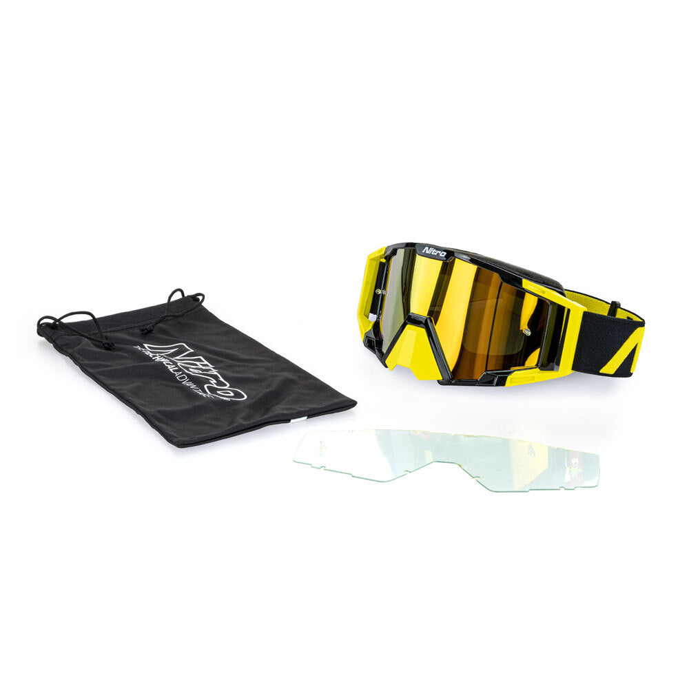 Nitro - NITRO NV-100 MX GOGGLES - FLURO YELLOW - Shark Leathers