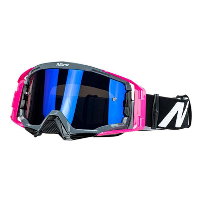 NITRO NV-150 MX GOGGLE WHITE/GREEN FRAME BLUE/GREEN LENS