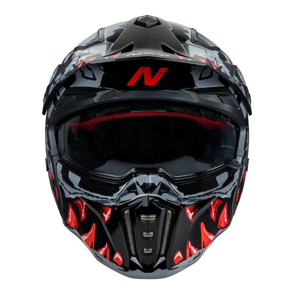 Nitro - NITRO NZ302 TOXIC GREY / RED - Shark Leathers