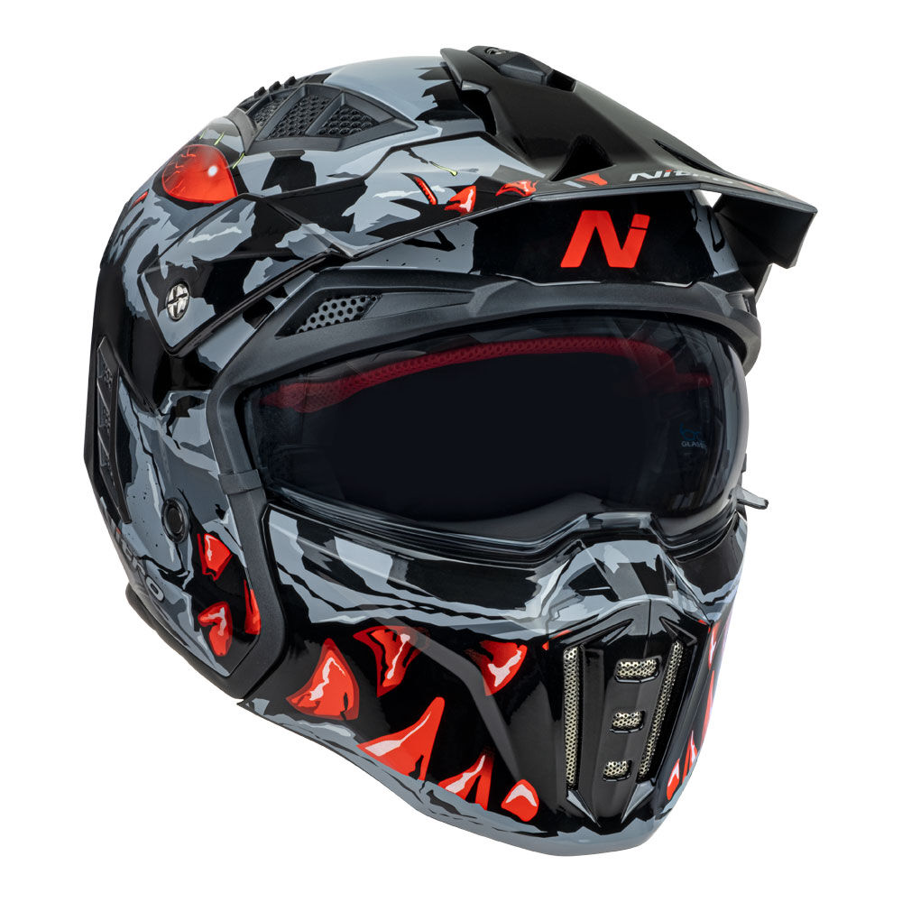 Nitro - NITRO NZ302 TOXIC GREY / RED - Shark Leathers