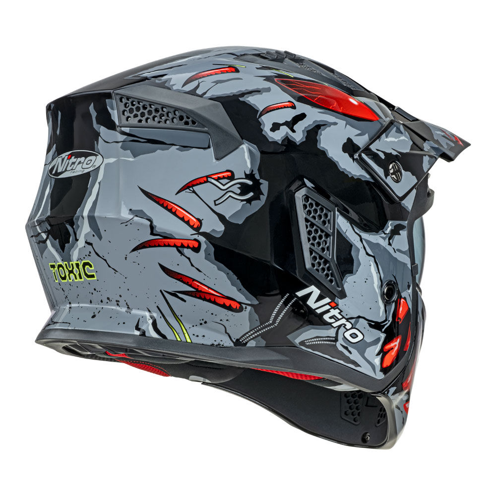 Nitro - NITRO NZ302 TOXIC GREY / RED - Shark Leathers