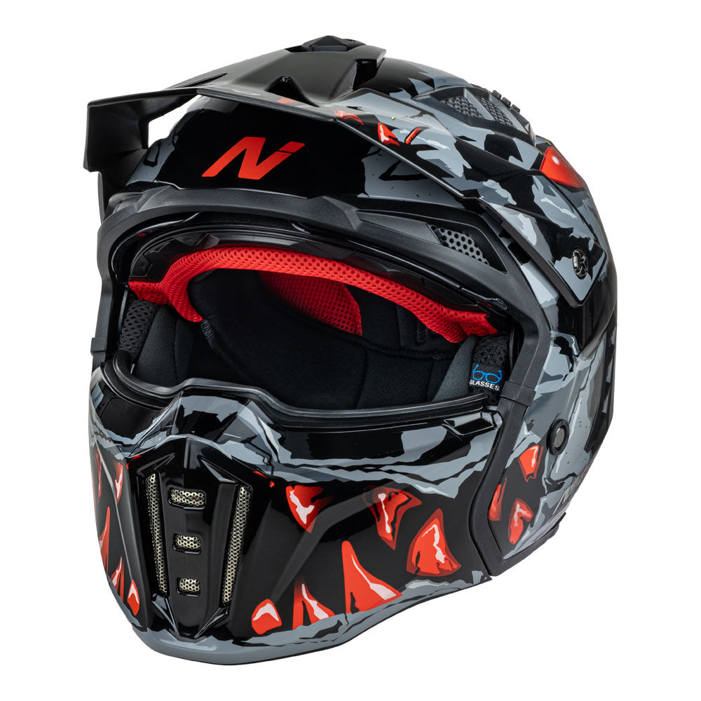 Nitro - NITRO NZ302 TOXIC GREY / RED - Shark Leathers