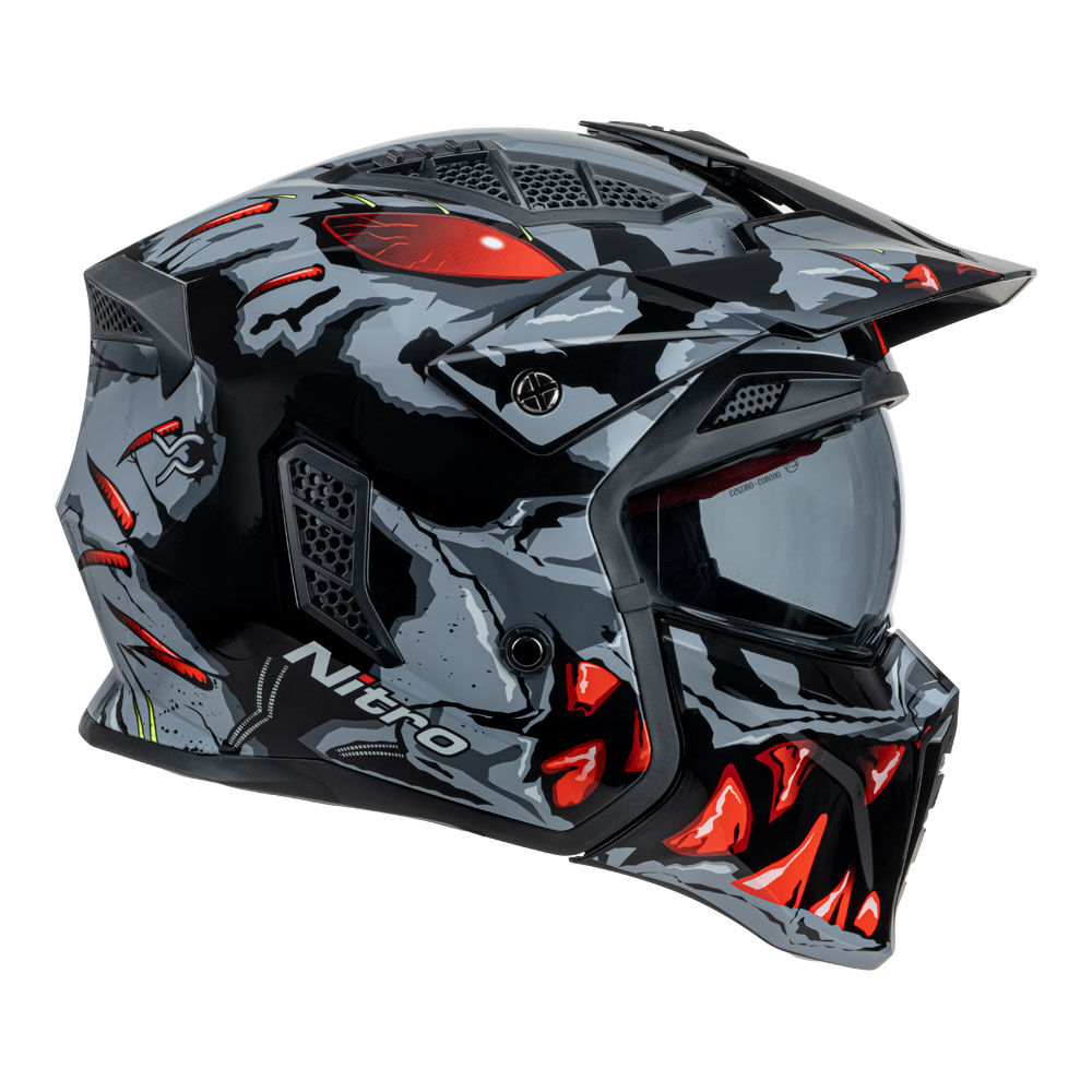 Nitro - NITRO NZ302 TOXIC GREY / RED - Shark Leathers