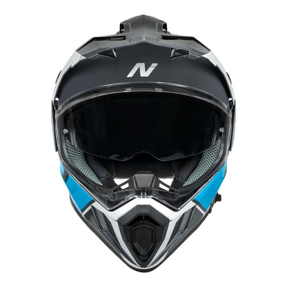 Nitro - NITRO MX780 ADVENTURE GLOSS GREY/L-BLUE/WHITE/RED - Shark Leathers