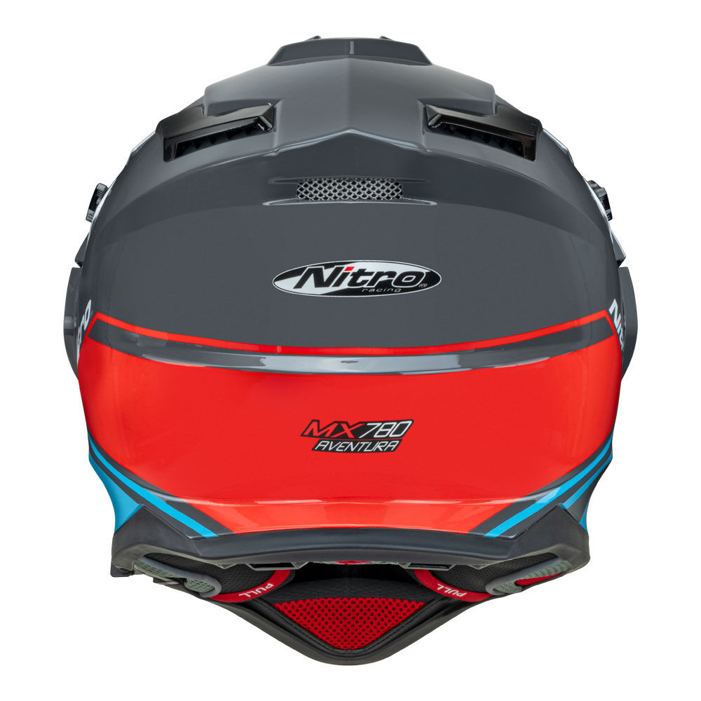 Nitro - NITRO MX780 ADVENTURE GLOSS GREY/L-BLUE/WHITE/RED - Shark Leathers