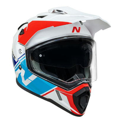 Nitro - NITRO MX780 ADVENTURE GLOSS WHITE/L-BLUE/RED/BLUE - Shark Leathers