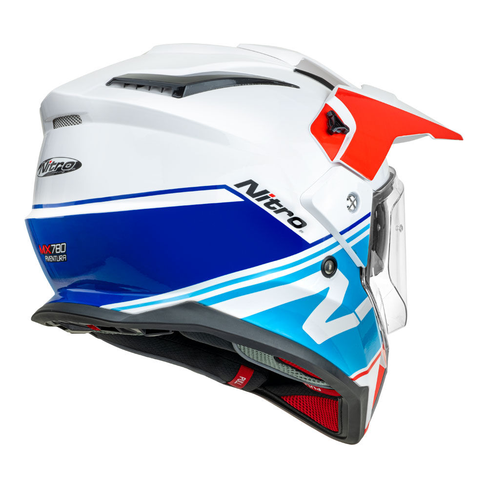 Nitro - NITRO MX780 ADVENTURE GLOSS WHITE/L-BLUE/RED/BLUE - Shark Leathers