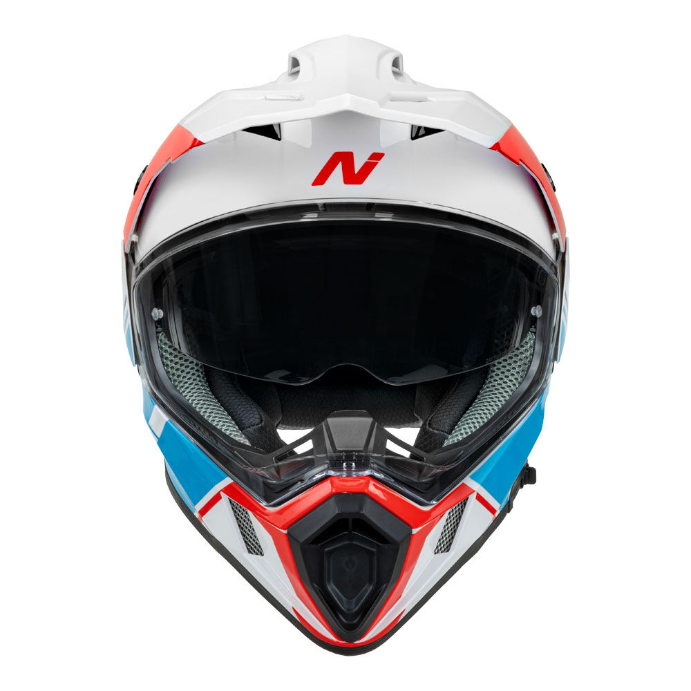 Nitro - NITRO MX780 ADVENTURE GLOSS WHITE/L-BLUE/RED/BLUE - Shark Leathers