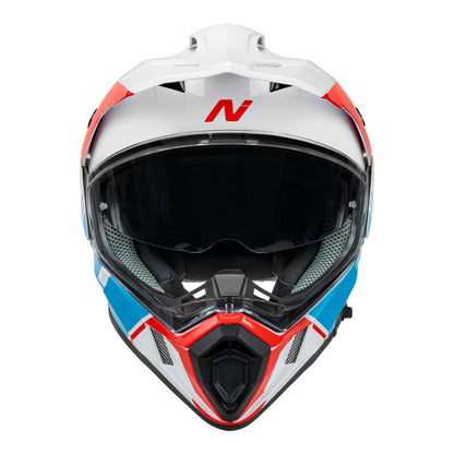 Nitro - NITRO MX780 ADVENTURE GLOSS WHITE/L-BLUE/RED/BLUE - Shark Leathers