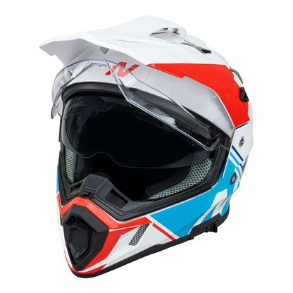 Nitro - NITRO MX780 ADVENTURE GLOSS WHITE/L-BLUE/RED/BLUE - Shark Leathers