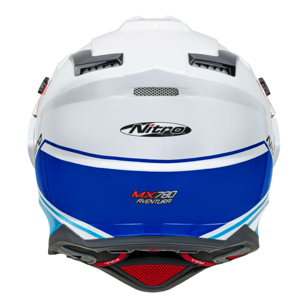 Nitro - NITRO MX780 ADVENTURE GLOSS WHITE/L-BLUE/RED/BLUE - Shark Leathers