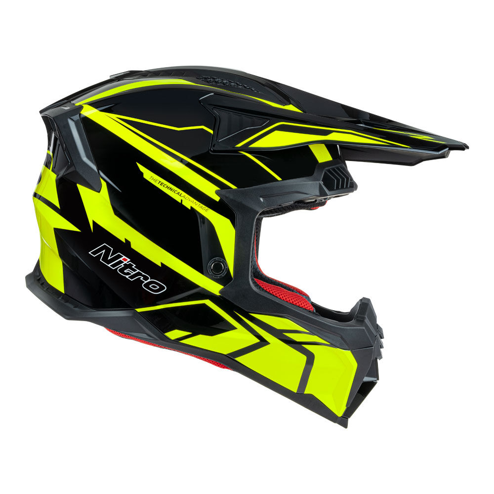 Nitro - NITRO MX710 SHARD II FLURO YELLOW/BLACK  S - Shark Leathers