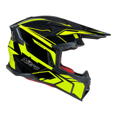 Nitro - NITRO MX710 SHARD II FLURO YELLOW/BLACK  M - Shark Leathers
